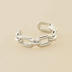 Bague Ajustable CHAIN - Argenté