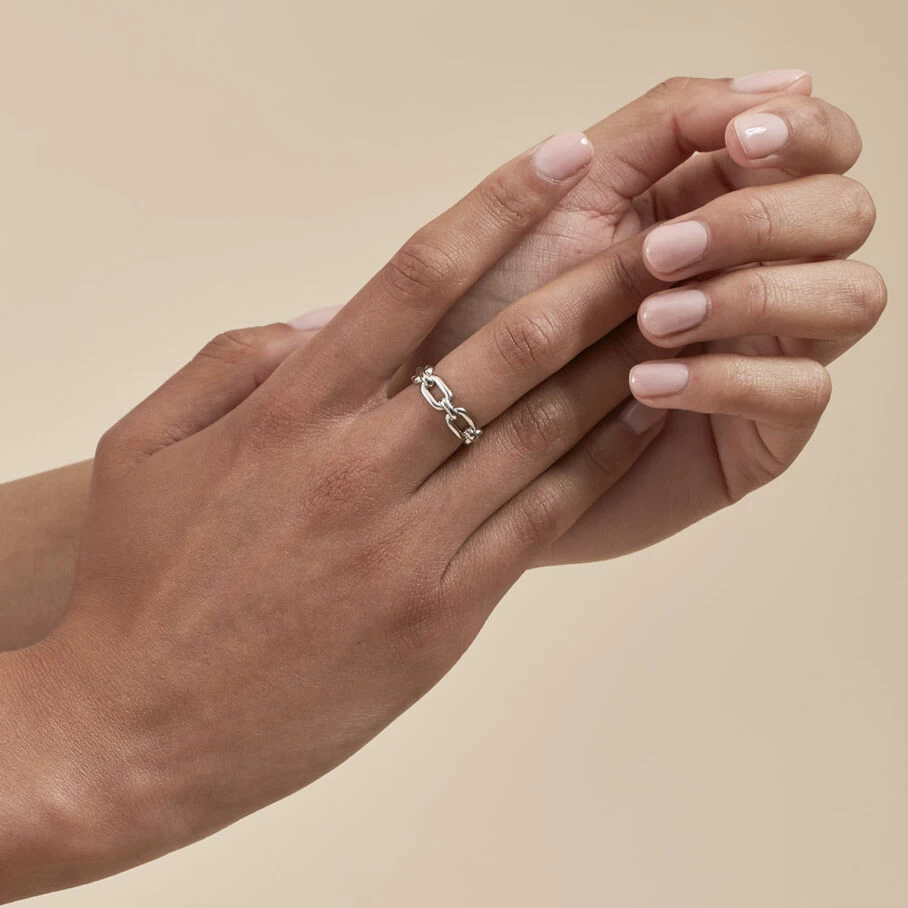 Bague Ajustable CHAIN - Argenté 2 Bague Ajustable CHAIN - Argenté – Image 2