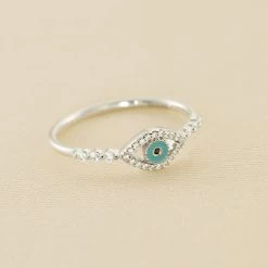 Bague Fine LUCKY EYE - Turquoise / Argenté