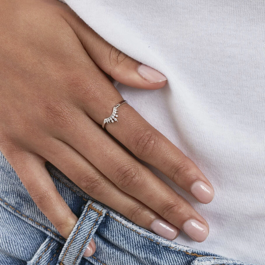 Bague Fine LUCKY EYE - Cristal / Argenté 2 Bague Fine LUCKY EYE - Cristal / Argenté – Image 2