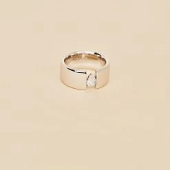 Bague Large JADE - Cristal / Argenté