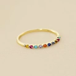 Bague Fine BELOVED - Multicolore / Doré
