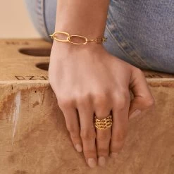 Bague Large MINUIT - Doré -Boutique de colliers 02280033 157 52 M2