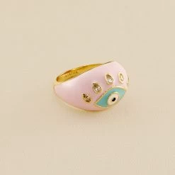 Bague Large CYCLADES - Rose Pâle/ Doré