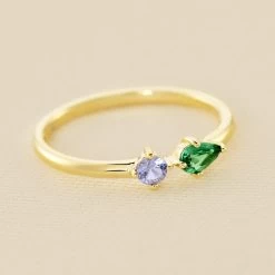 Bague Fine ASTRE - Vert / Doré