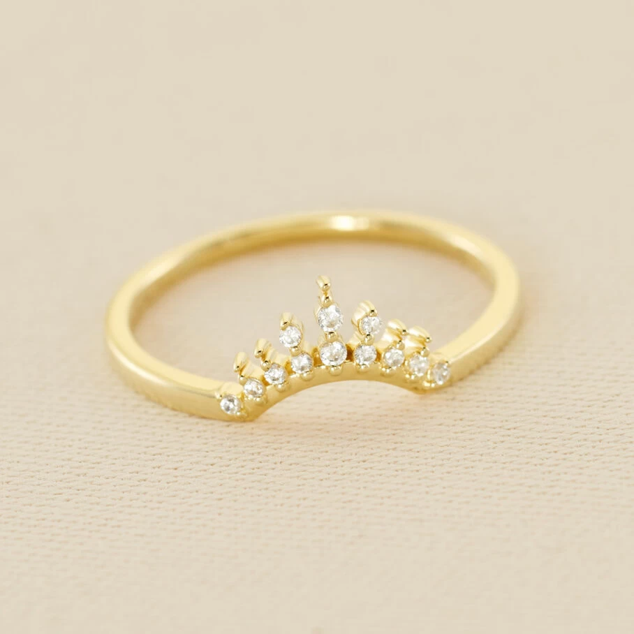 Bague Fine LUCKY EYE - Cristal / Doré 1 Bague Fine LUCKY EYE - Cristal / Doré