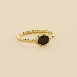 Bague Fine ATMA - Onyx/ Vert