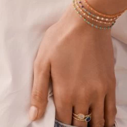 Bague Fine ATMA - Nacre /rose -Boutique de colliers 02290030 642 52 M2