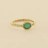 Bague Fine ATMA - Amazonite/ Jaune
