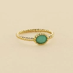 Bague Fine ATMA - Amazonite/ Jaune