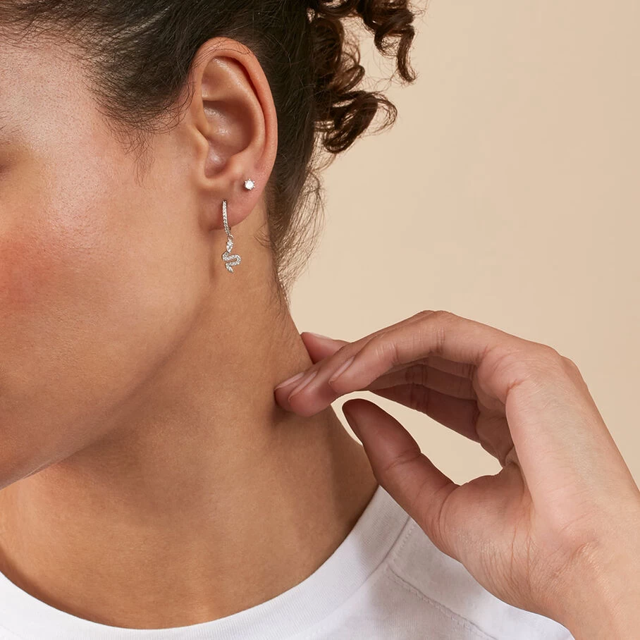 Piercing Puce ZIRCON - Cristal / Argenté 2 Piercing Puce ZIRCON - Cristal / Argenté – Image 2