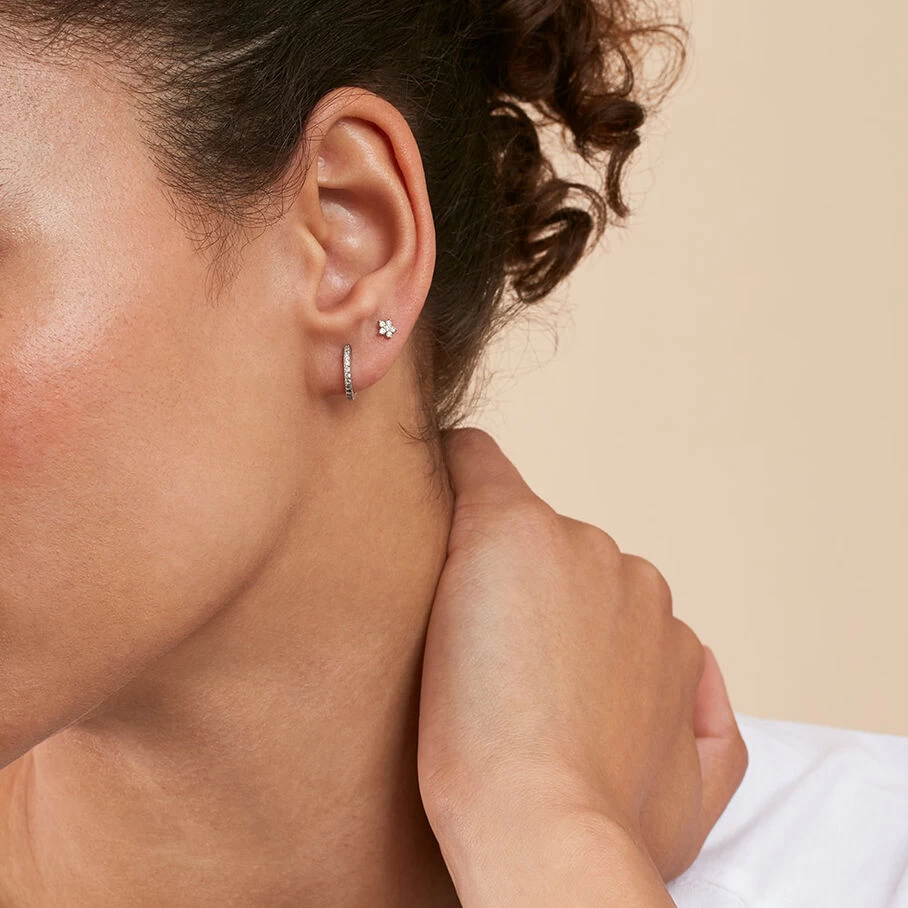 Piercing Créole CRIODIAM - Cristal / Argenté 2 Piercing Créole CRIODIAM - Cristal / Argenté – Image 2