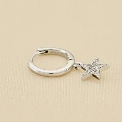 Piercing Créole ESTRE - Cristal / Argenté