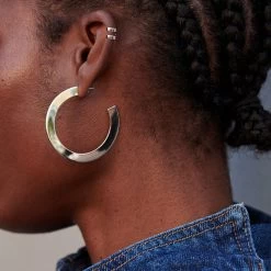 Créoles LINES - Argenté -Boutique de colliers 02320817 050 TU M2