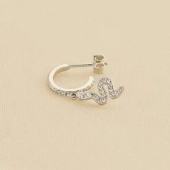 Piercing Créole SNAKY - Cristal / Argenté