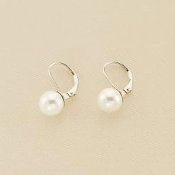 Boucles D'oreilles Pendantes PEARLY - Perle / Argenté