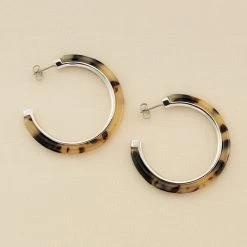 Créoles BOUCLE - Noir / Argenté