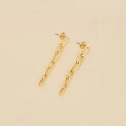 Boucles D'oreilles Pendantes CHAIN - Doré