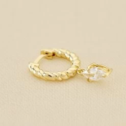 Piercing Créole MAMBA - Cristal / Doré