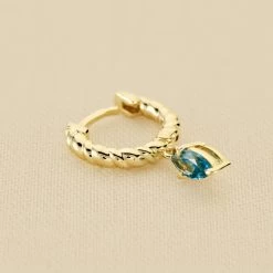 Piercing Créole MAMBA - Turquoise / Doré