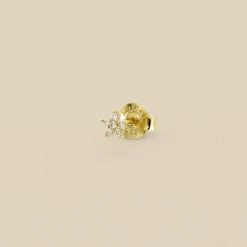 Piercing Puce FLOR6 - Cristal / Doré