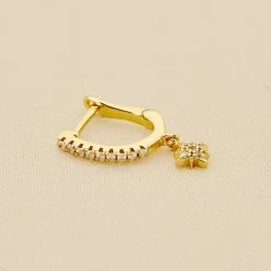 Piercing Créole DIAMSTAR - Cristal / Doré