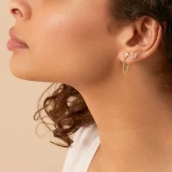 Piercing Puce CROISSAN - Cristal / Doré 5 Piercing Puce CROISSAN - Cristal / Doré -Boutique de colliers 02390082 137 TU M1