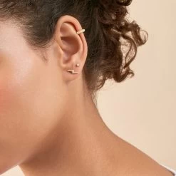 Piercing Ear Cuff PAVE - Cristal / Doré -Boutique de colliers 02390098 137 TU M2