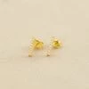 Boucles D'oreilles Puces BARSHINE - Cristal / Doré