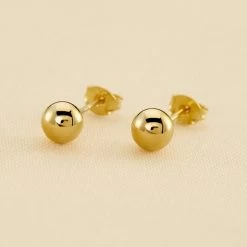 Boucles D'oreilles Puces SOL - Doré