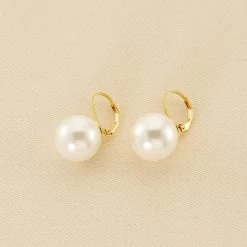 Boucles D'oreilles Pendantes PEARLY - Perle / Doré