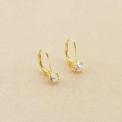 Boucles D'oreilles Pendantes SOL - Cristal / Doré