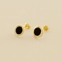 Boucles D'oreilles Puces MOONONYX - Onyx