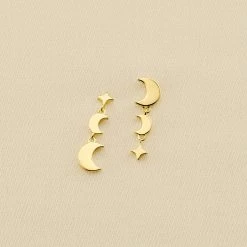 Boucles D'oreilles Pendantes LUNAISON - Doré