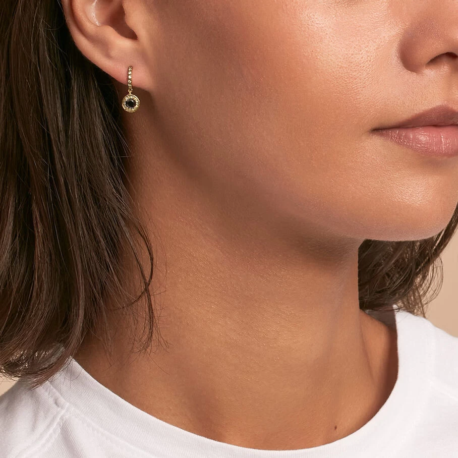 Créoles IMPERIAL - Noir / Doré 2 Créoles IMPERIAL - Noir / Doré – Image 2