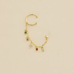 Piercing Ear Cuff MIX & MATCH - Multicolore / Doré