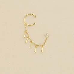 Piercing Ear Cuff VENUS - Cristal / Doré