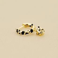 Piercing Créole LEOPARD - Noir / Doré