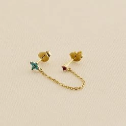 Piercing Puce MIX& MATCH - Turquoise / Doré