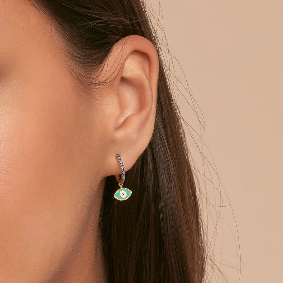 Piercing Créole MIX& MATCH - Bleu / Argenté 2 Piercing Créole MIX& MATCH - Bleu / Argenté – Image 2