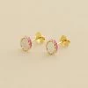 Boucles D'oreilles Puces ATMA - Nacre /rose