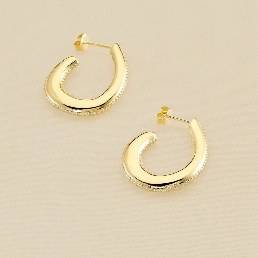 Créoles GEMINI - Cristal / Doré 1 Créoles GEMINI - Cristal / Doré