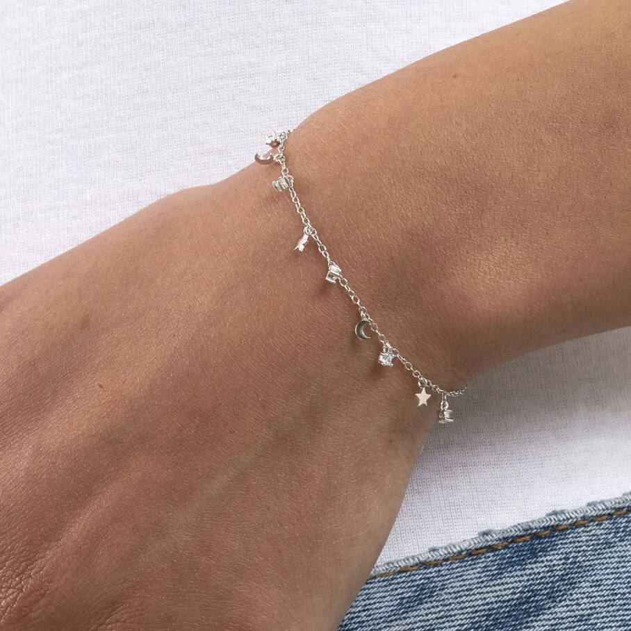 Bracelet Souple LUNITAS - Cristal / Argenté 2 Bracelet Souple LUNITAS - Cristal / Argenté – Image 2