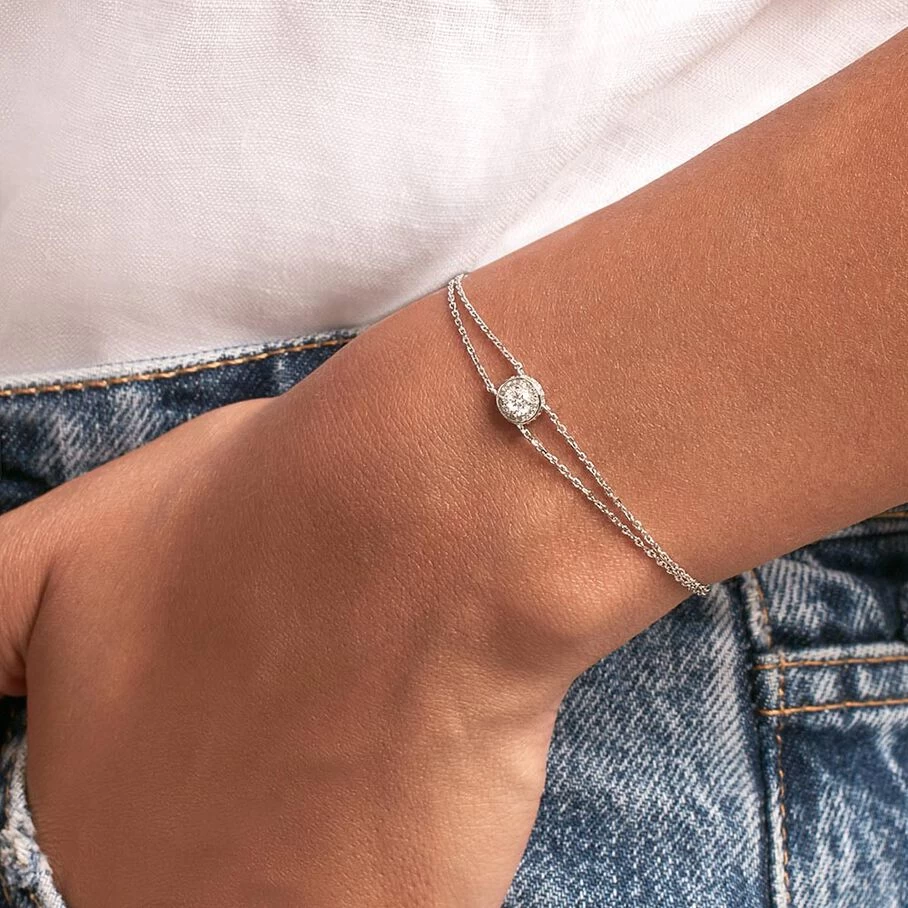 Bracelet Souple IMPERIAL - Cristal / Argenté 2 Bracelet Souple IMPERIAL - Cristal / Argenté – Image 2