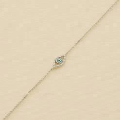 Bracelet Souple LUCKY EYE - Turquoise / Argenté