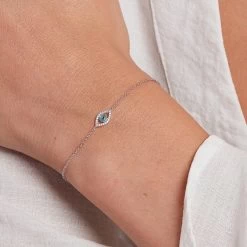 Bracelet Souple LUCKY EYE - Turquoise / Argenté -Boutique de colliers 02420755 650 TU M1