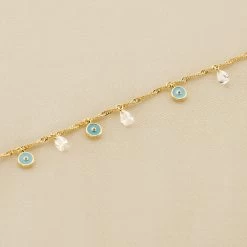 Bracelet Souple CYCLADES - Turquoise / Doré