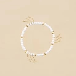 Bracelet Souple RODEO - Blanc / Doré