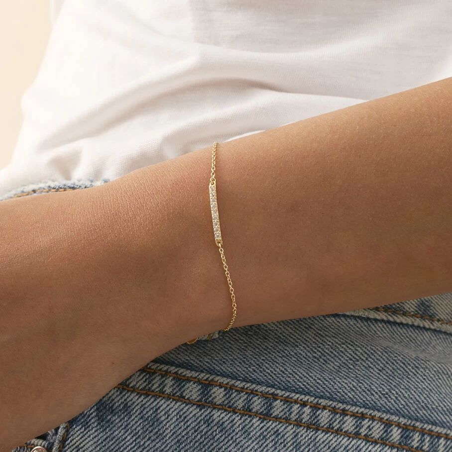 Bracelet Souple BARSHINE - Cristal / Doré 2 Bracelet Souple BARSHINE - Cristal / Doré – Image 2