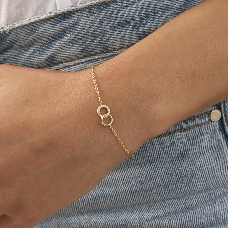 Bracelet Souple RONDOU - Cristal / Doré 2 Bracelet Souple RONDOU - Cristal / Doré – Image 2